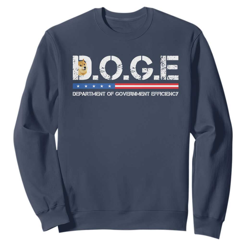 DOGE Department of Government Efficiency Sweatshirt TS10 Navy Print Your Wear