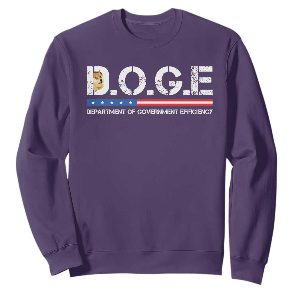 DOGE Department of Government Efficiency Sweatshirt TS10 Purple Print Your Wear