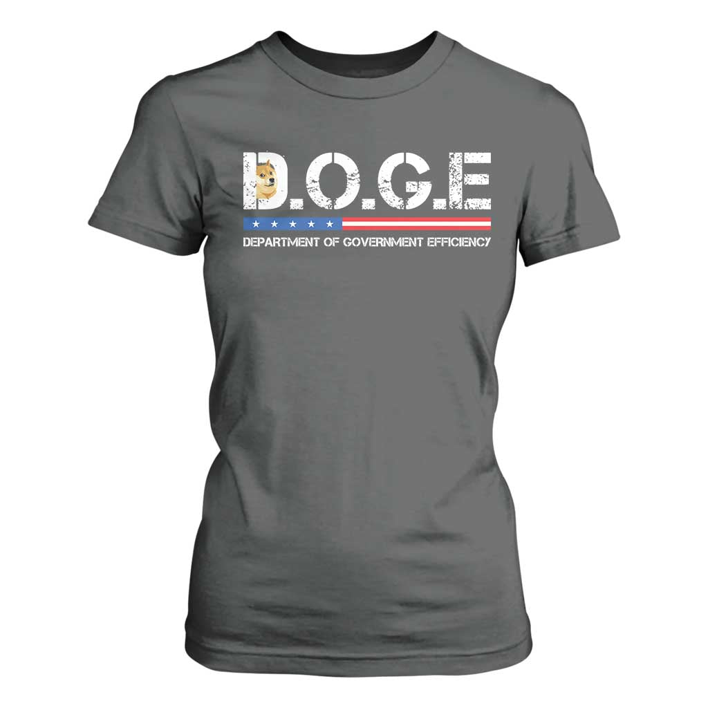 DOGE Department of Government Efficiency T Shirt For Women TS10 Dark Heather Print Your Wear