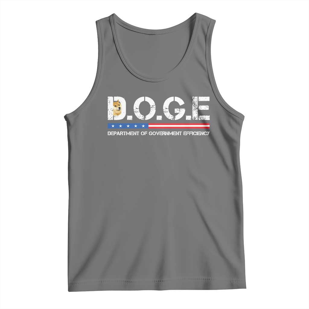 DOGE Department of Government Efficiency Tank Top TS10 Black Heather Print Your Wear