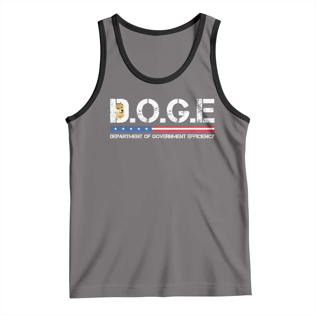DOGE Department of Government Efficiency Tank Top TS10 Deep Heather Black Print Your Wear