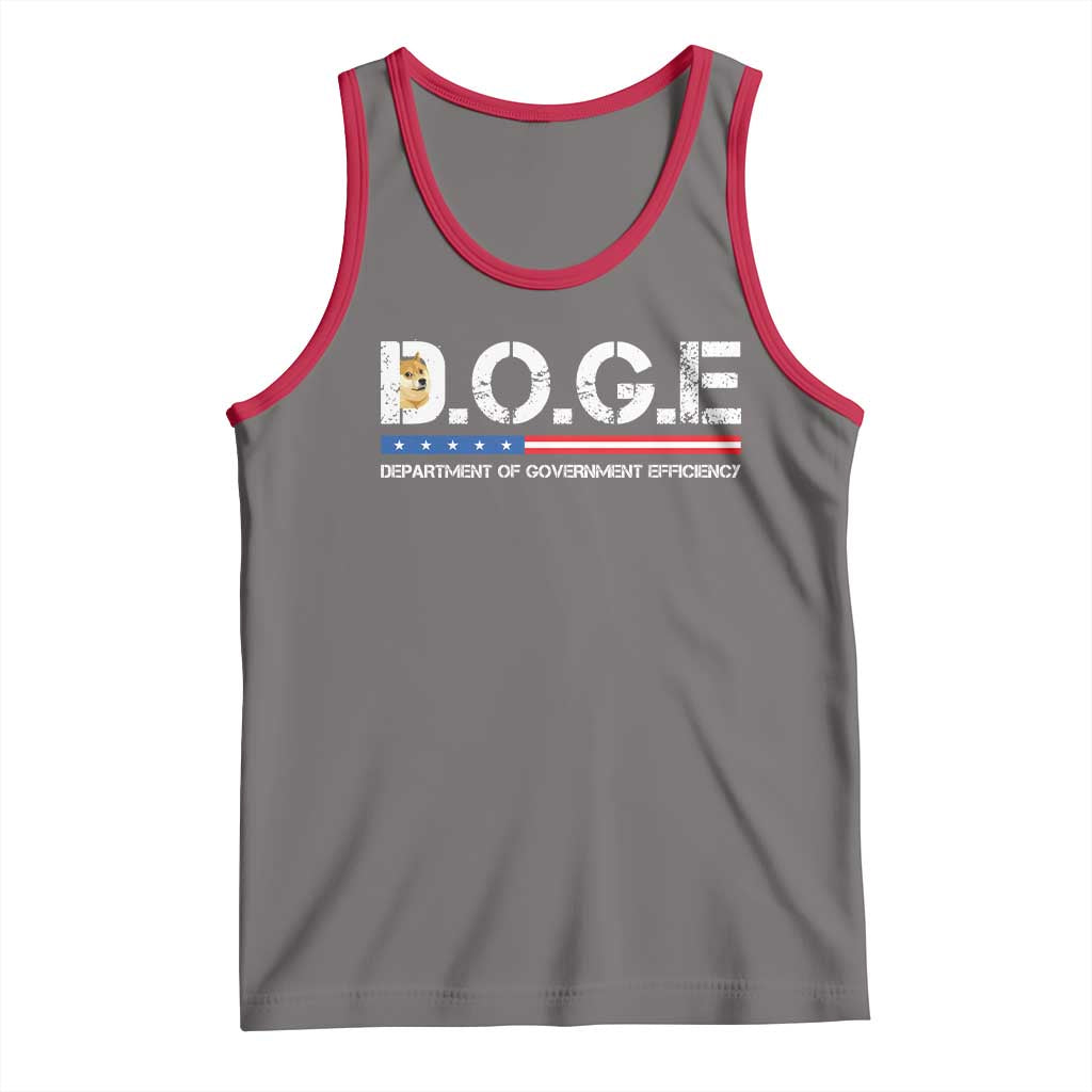 DOGE Department of Government Efficiency Tank Top TS10 Deep Heather Red Print Your Wear
