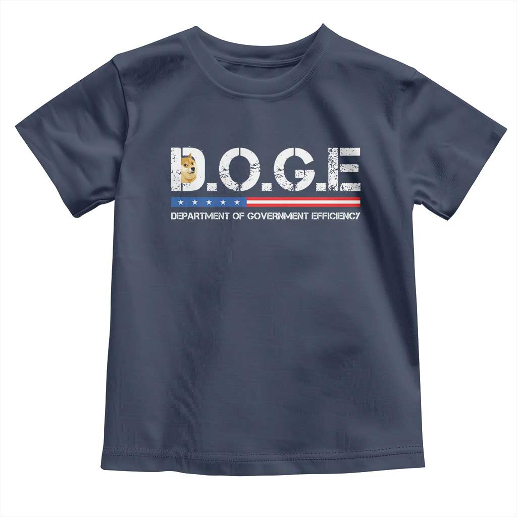 DOGE Department of Government Efficiency Toddler T Shirt TS10 Navy Print Your Wear