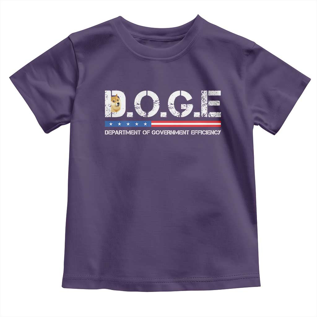 DOGE Department of Government Efficiency Toddler T Shirt TS10 Purple Print Your Wear