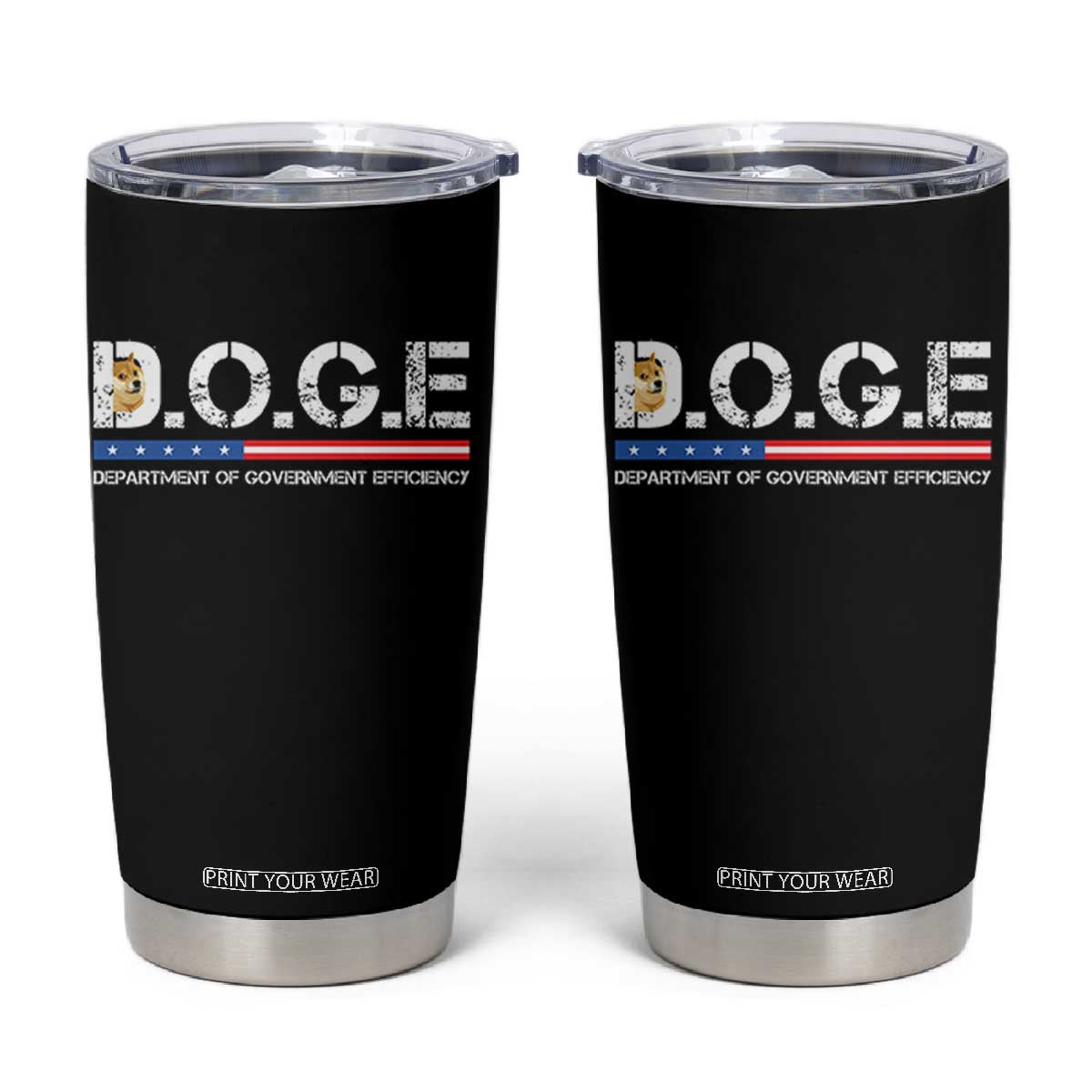 DOGE Department of Government Efficiency Tumbler Cup TS10 Black Print Your Wear