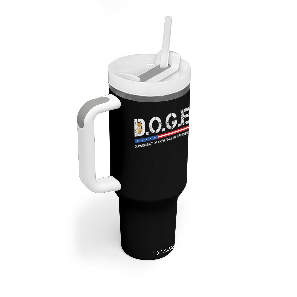 DOGE Department of Government Efficiency Tumbler With Handle TS10 Print Your Wear