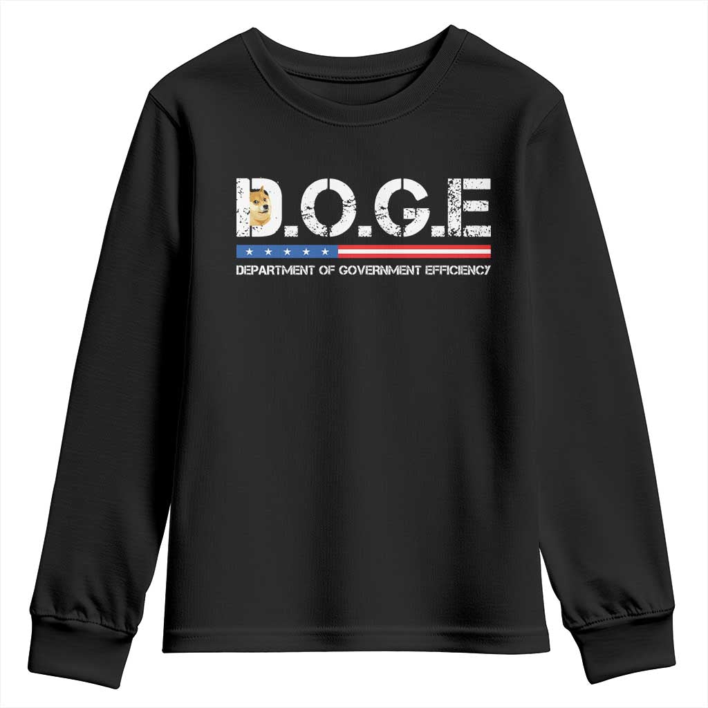 DOGE Department of Government Efficiency Youth Sweatshirt TS10 Black Print Your Wear