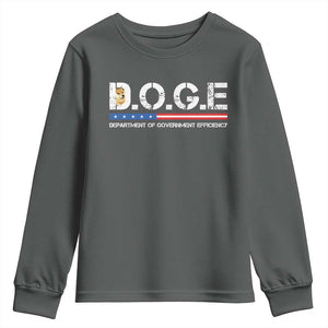 DOGE Department of Government Efficiency Youth Sweatshirt TS10 Dark Heather Print Your Wear