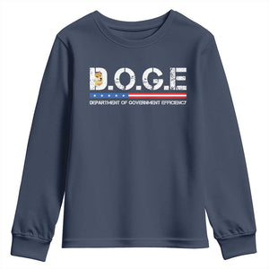 DOGE Department of Government Efficiency Youth Sweatshirt TS10 Navy Print Your Wear