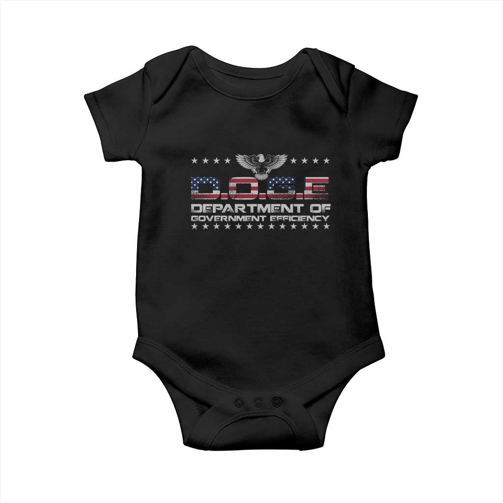 D.O.G.E. DOGE Department of Government Efficiency Baby Onesie American Flag Eagle TS10 Black Print Your Wear