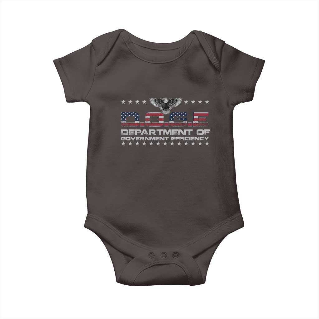 D.O.G.E. DOGE Department of Government Efficiency Baby Onesie American Flag Eagle TS10 Dark Chocolate Print Your Wear