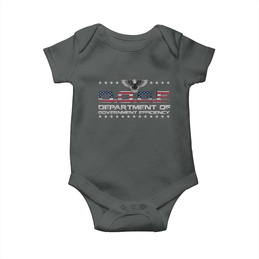 D.O.G.E. DOGE Department of Government Efficiency Baby Onesie American Flag Eagle TS10 Dark Heather Print Your Wear