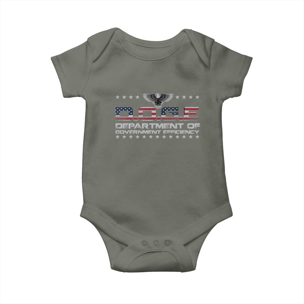 D.O.G.E. DOGE Department of Government Efficiency Baby Onesie American Flag Eagle TS10 Military Green Print Your Wear