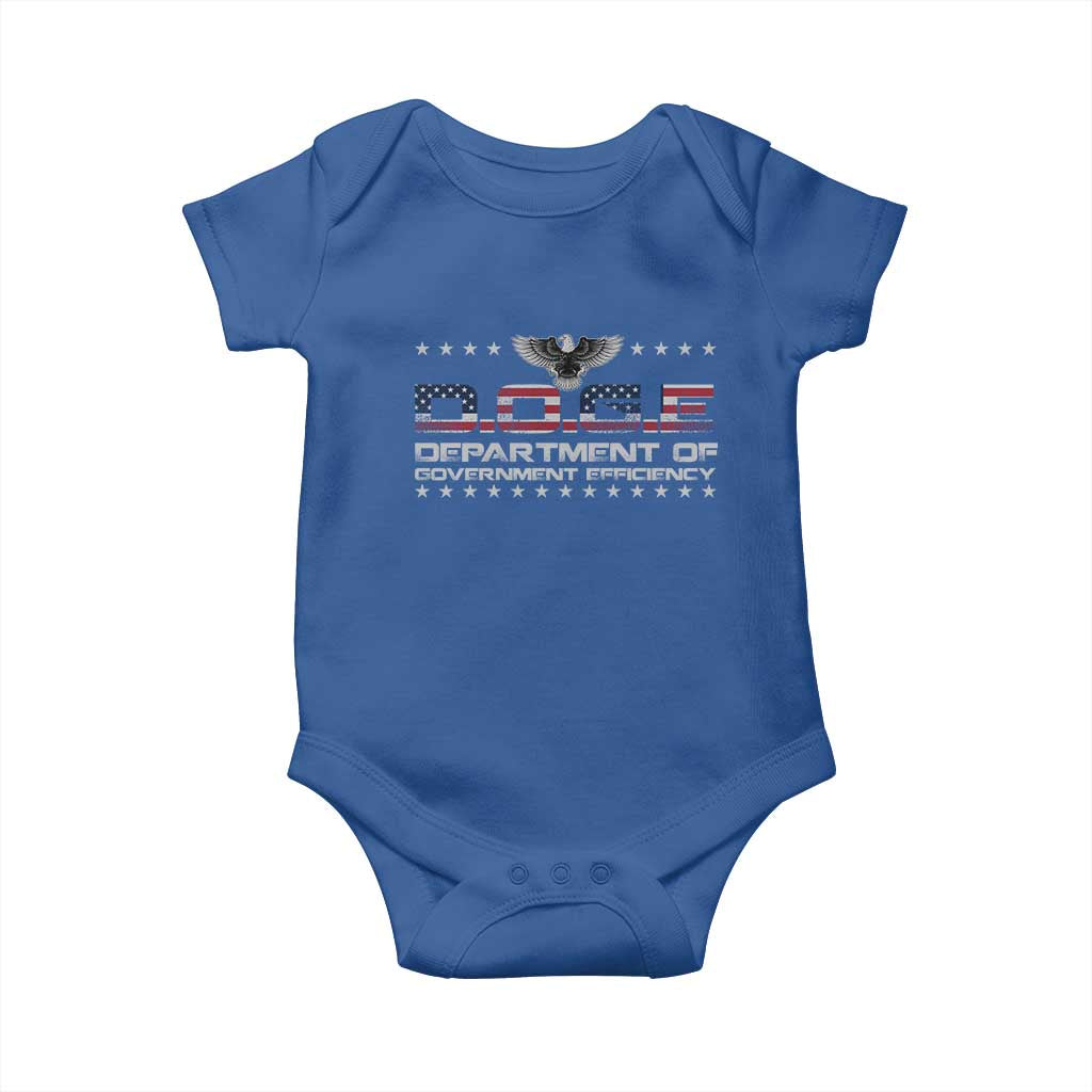 D.O.G.E. DOGE Department of Government Efficiency Baby Onesie American Flag Eagle TS10 Royal Blue Print Your Wear