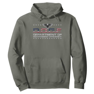 D.O.G.E. DOGE Department of Government Efficiency Hoodie American Flag Eagle TS10 Military Green Print Your Wear