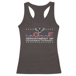 D.O.G.E. DOGE Department of Government Efficiency Racerback Tank Top American Flag Eagle TS10 Dark Chocolate Print Your Wear
