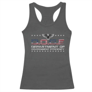 D.O.G.E. DOGE Department of Government Efficiency Racerback Tank Top American Flag Eagle TS10 Dark Heather Print Your Wear
