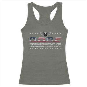 D.O.G.E. DOGE Department of Government Efficiency Racerback Tank Top American Flag Eagle TS10 Military Green Print Your Wear