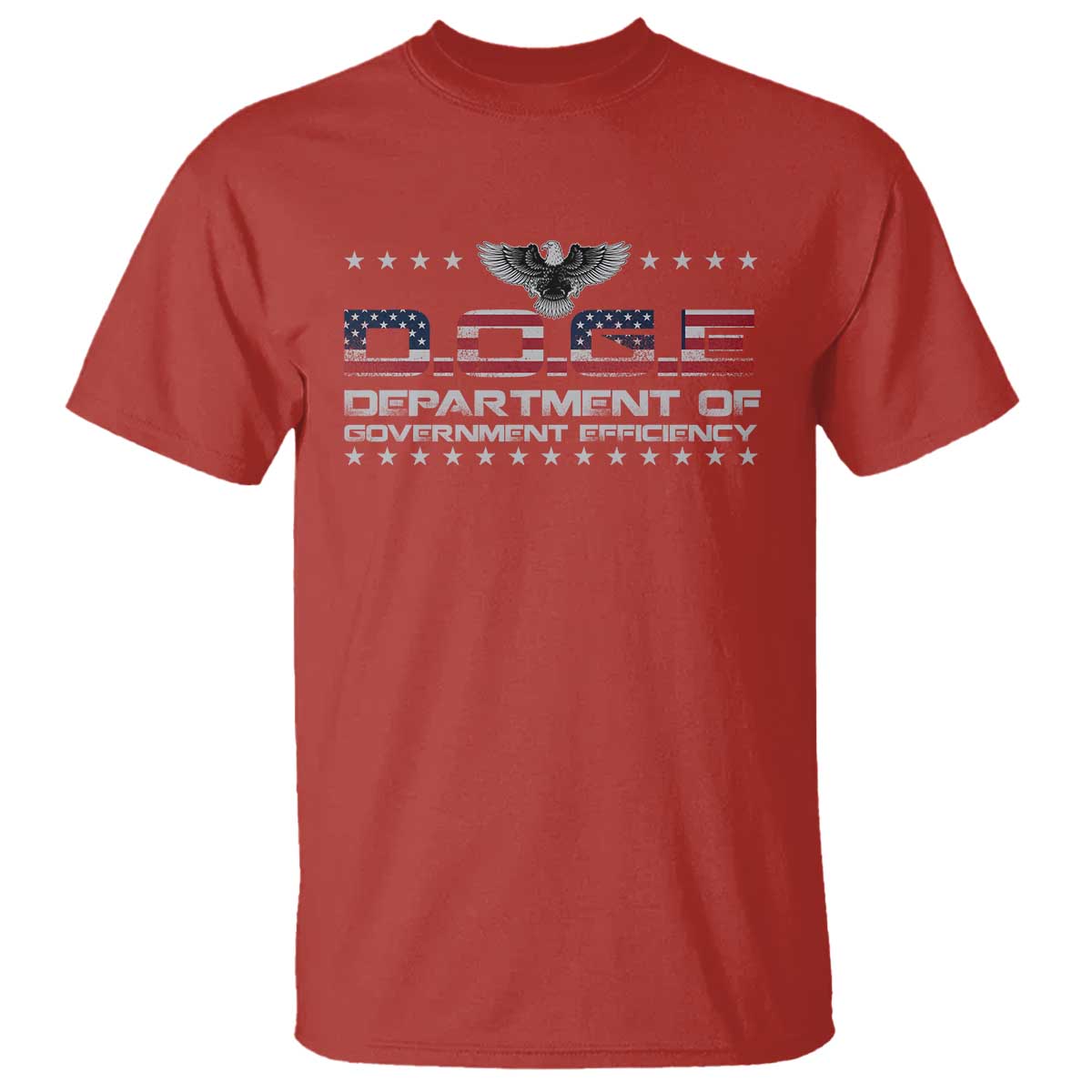 D.O.G.E. DOGE Department of Government Efficiency T Shirt American Flag Eagle TS10 Red Print Your Wear