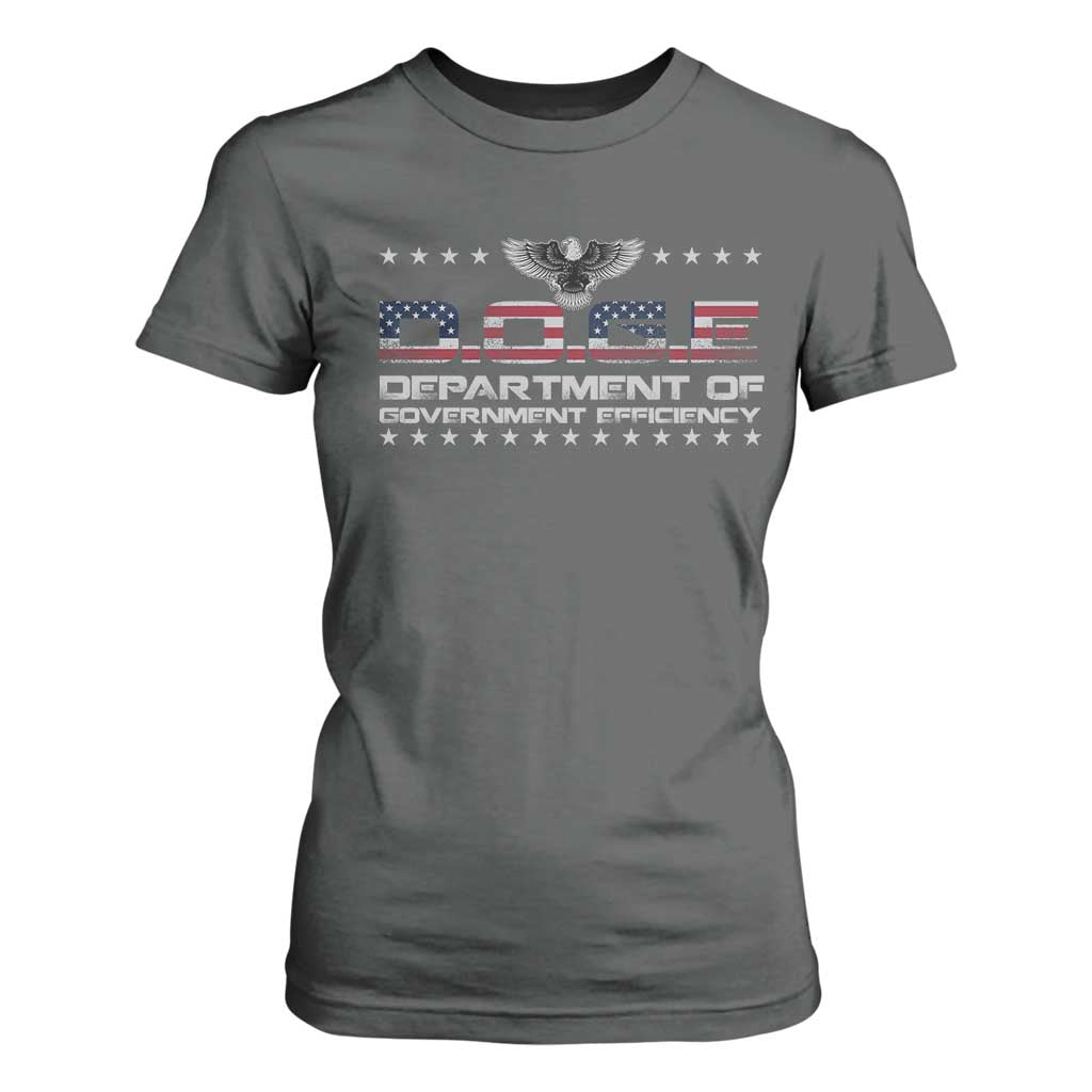 D.O.G.E. DOGE Department of Government Efficiency T Shirt For Women American Flag Eagle TS10 Dark Heather Print Your Wear