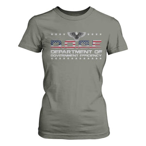 D.O.G.E. DOGE Department of Government Efficiency T Shirt For Women American Flag Eagle TS10 Military Green Print Your Wear