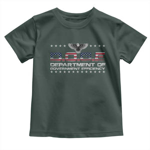 D.O.G.E. DOGE Department of Government Efficiency Toddler T Shirt American Flag Eagle TS10 Dark Forest Green Print Your Wear