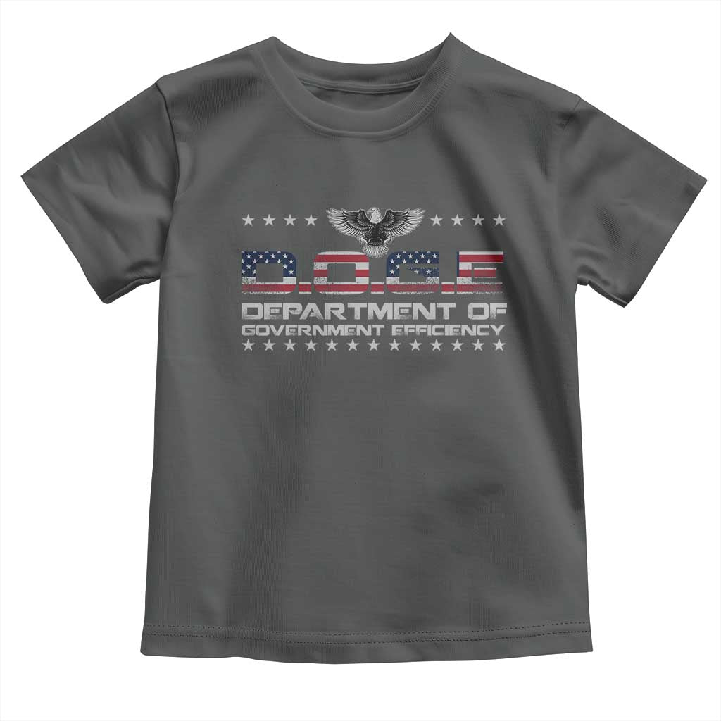 D.O.G.E. DOGE Department of Government Efficiency Toddler T Shirt American Flag Eagle TS10 Dark Heather Print Your Wear