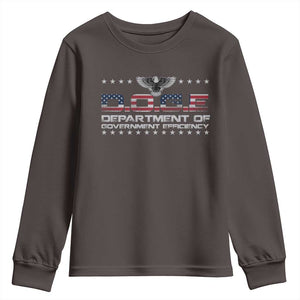 D.O.G.E. DOGE Department of Government Efficiency Youth Sweatshirt American Flag Eagle TS10 Dark Chocolate Print Your Wear