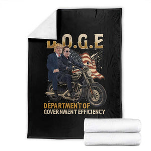 DOGE Department of Government Efficiency Throw Blanket Funny Trump Musk Cool Motorbike TS10 Black Print Your Wear