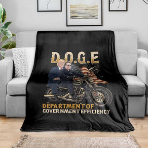 DOGE Department of Government Efficiency Throw Blanket Funny Trump Musk Cool Motorbike TS10 Print Your Wear