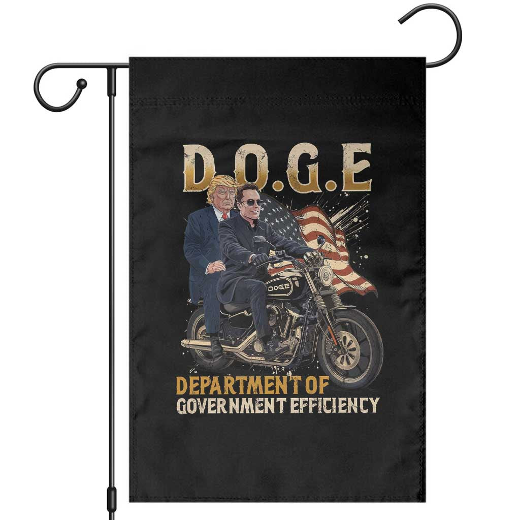 DOGE Department of Government Efficiency Garden Flag Funny Trump Musk Cool Motorbike TS10 Black Print Your Wear