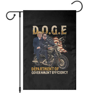 DOGE Department of Government Efficiency Garden Flag Funny Trump Musk Cool Motorbike TS10 Black Print Your Wear