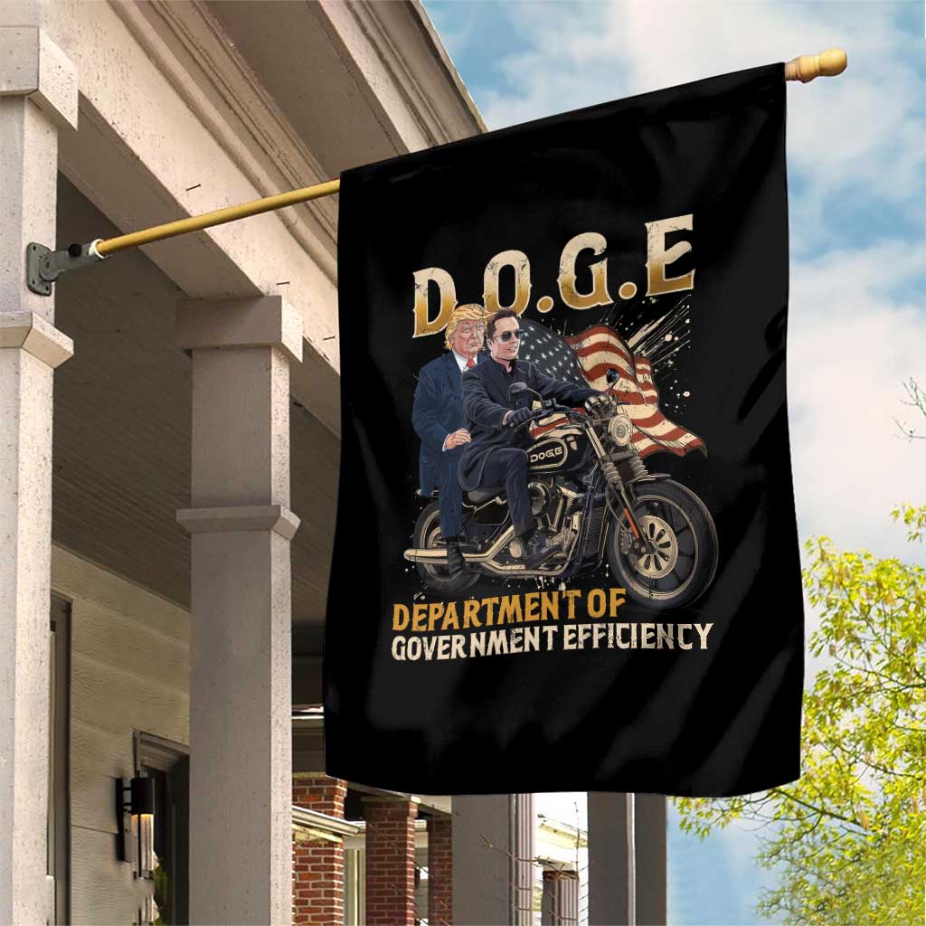 DOGE Department of Government Efficiency Garden Flag Funny Trump Musk Cool Motorbike TS10 Print Your Wear