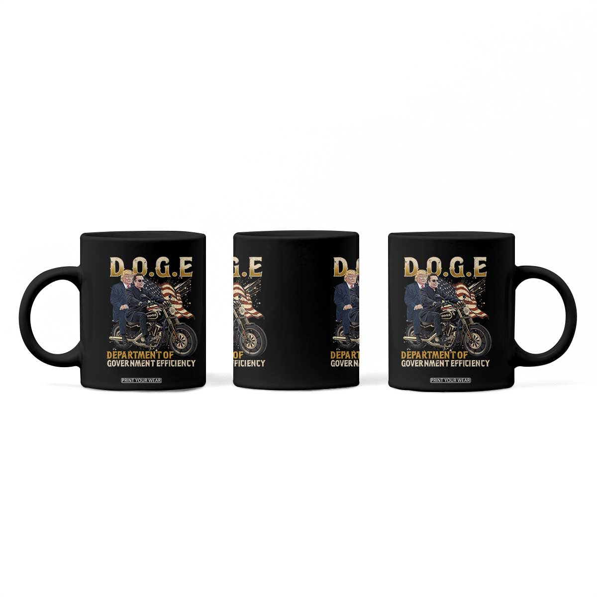 DOGE Department of Government Efficiency Coffee Mug Funny Trump Musk Cool Motorbike TS10 Print Your Wear