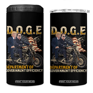 DOGE Department of Government Efficiency 4 in 1 Can Cooler Tumbler Funny Trump Musk Cool Motorbike TS10 One Size: 16 oz Black Print Your Wear