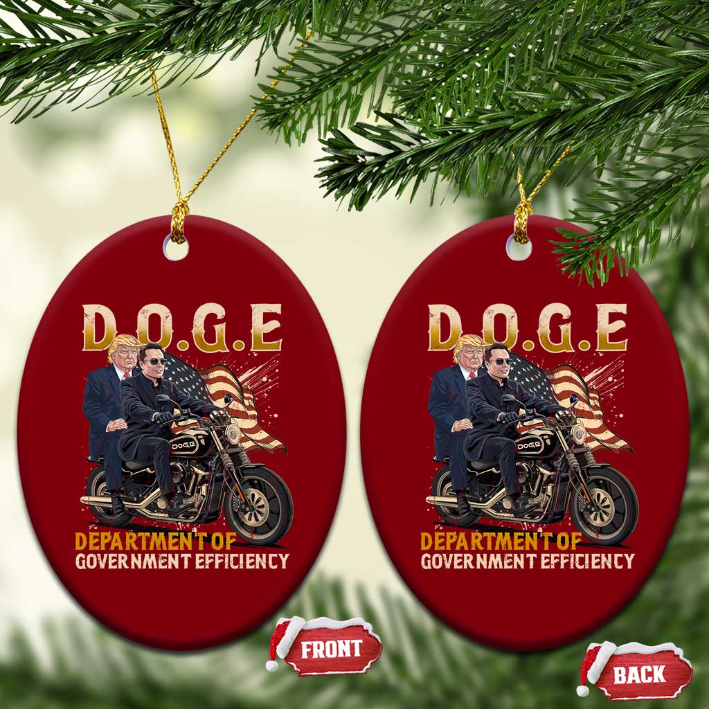 DOGE Department of Government Efficiency Ceramic Ornament Funny Trump Musk Cool Motorbike TS10 Print Your Wear