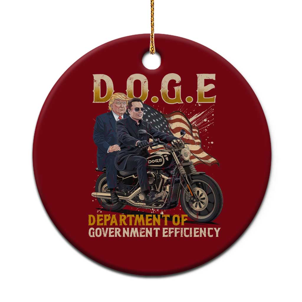 DOGE Department of Government Efficiency Ceramic Ornament Funny Trump Musk Cool Motorbike TS10 1pc Red Print Your Wear