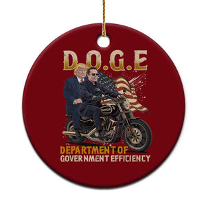 DOGE Department of Government Efficiency Ceramic Ornament Funny Trump Musk Cool Motorbike TS10 1pc Red Print Your Wear