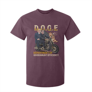 DOGE Department of Government Efficiency T Shirt For Kid Funny Trump Musk Cool Motorbike TS10 Maroon Print Your Wear