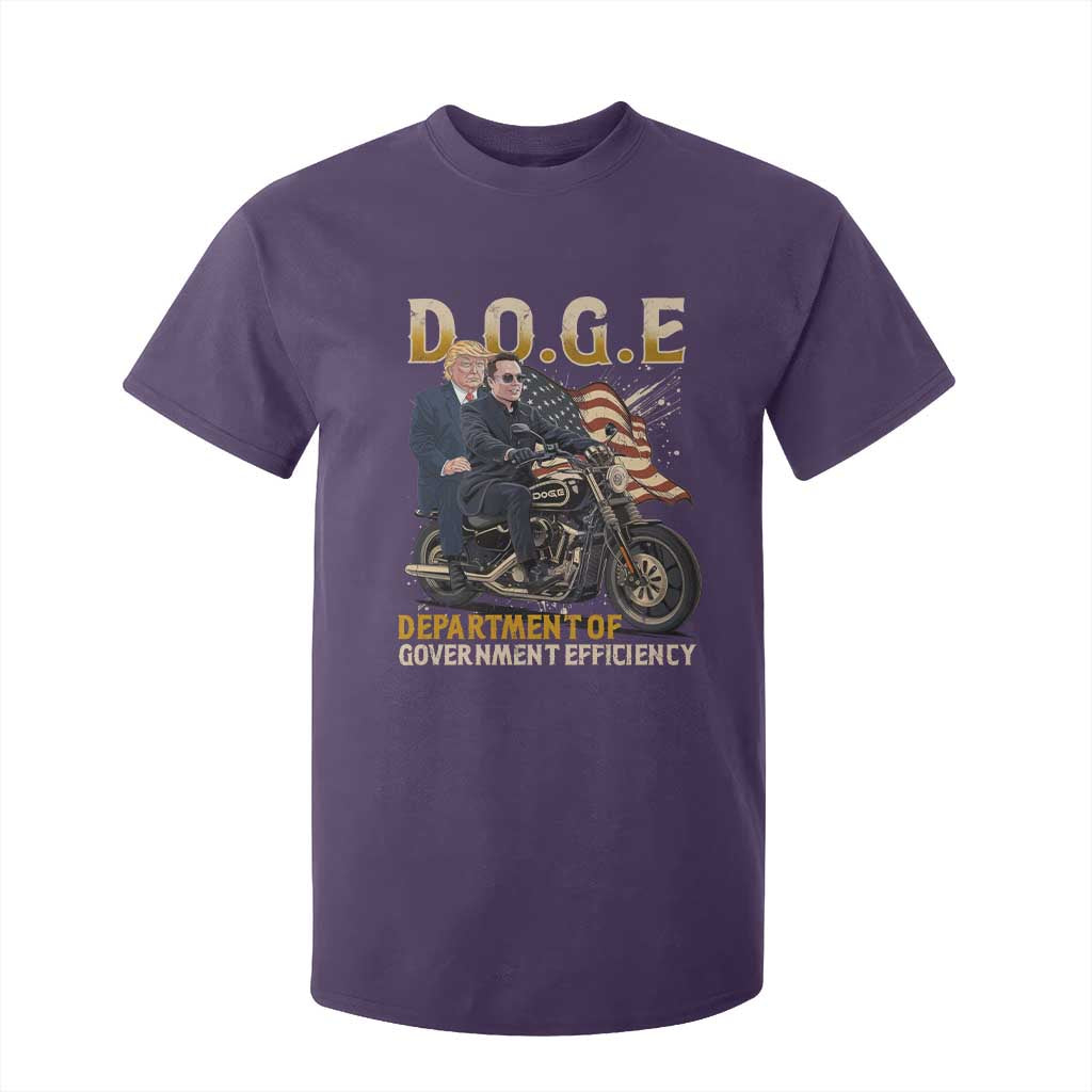 DOGE Department of Government Efficiency T Shirt For Kid Funny Trump Musk Cool Motorbike TS10 Purple Print Your Wear