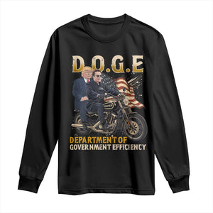 DOGE Department of Government Efficiency Long Sleeve Shirt Funny Trump Musk Cool Motorbike TS10 Black Print Your Wear