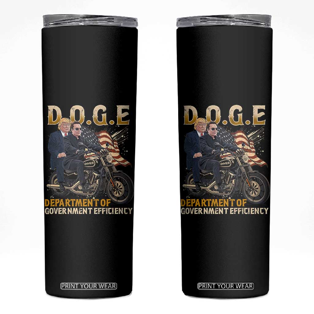 DOGE Department of Government Efficiency Skinny Tumbler Funny Trump Musk Cool Motorbike TS10 Black Print Your Wear