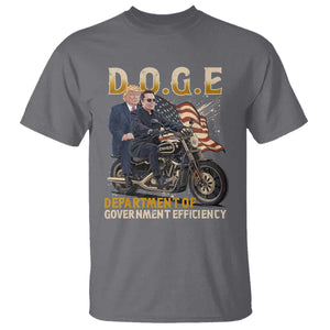 DOGE Department of Government Efficiency T Shirt Funny Trump Musk Cool Motorbike TS10 Charcoal Print Your Wear