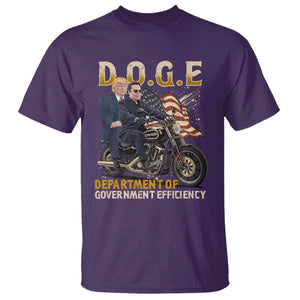DOGE Department of Government Efficiency T Shirt Funny Trump Musk Cool Motorbike TS10 Purple Print Your Wear