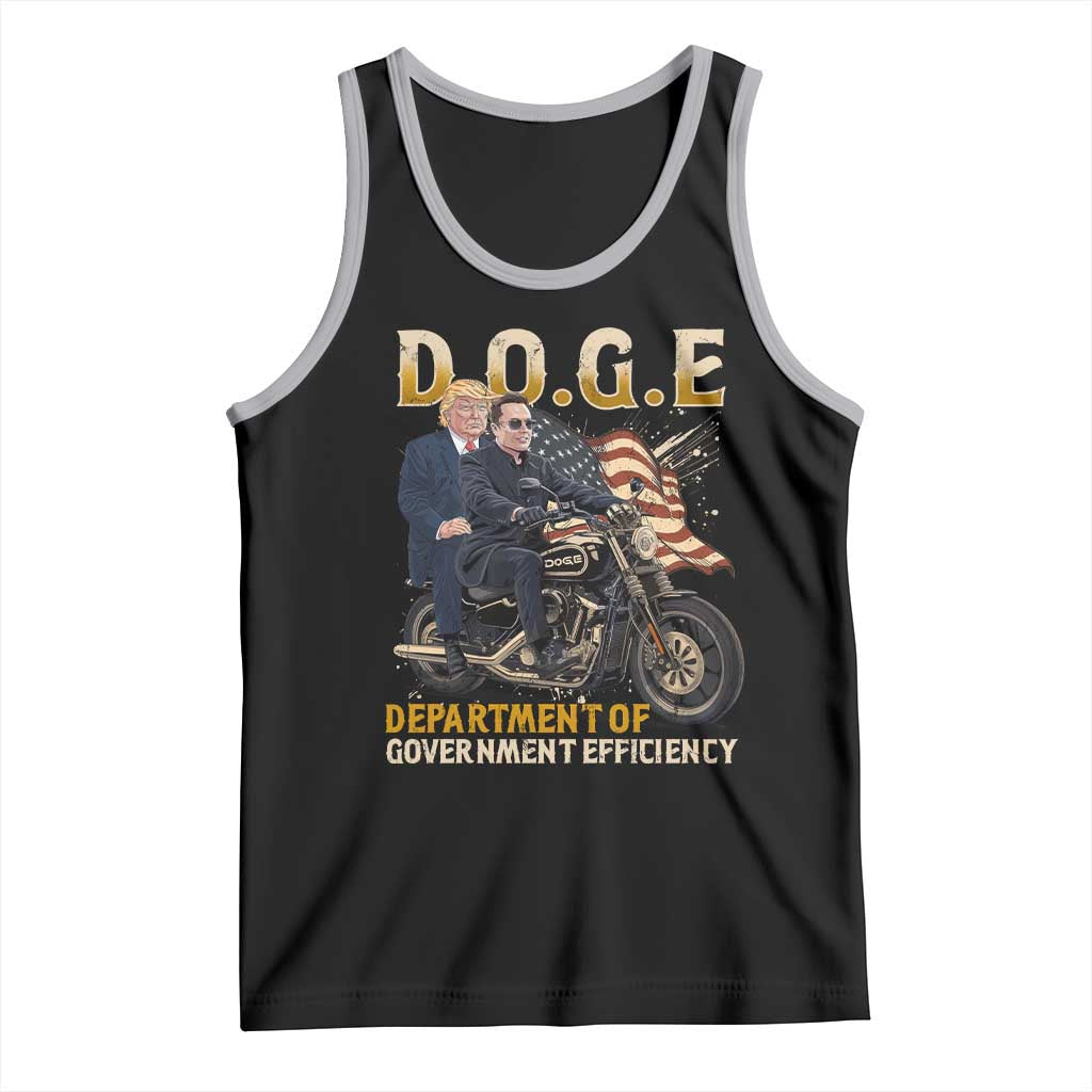 DOGE Department of Government Efficiency Tank Top Funny Trump Musk Cool Motorbike TS10 Black Athletic Heather Print Your Wear