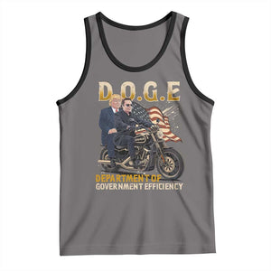 DOGE Department of Government Efficiency Tank Top Funny Trump Musk Cool Motorbike TS10 Deep Heather Black Print Your Wear