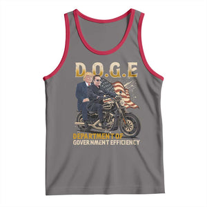 DOGE Department of Government Efficiency Tank Top Funny Trump Musk Cool Motorbike TS10 Deep Heather Red Print Your Wear
