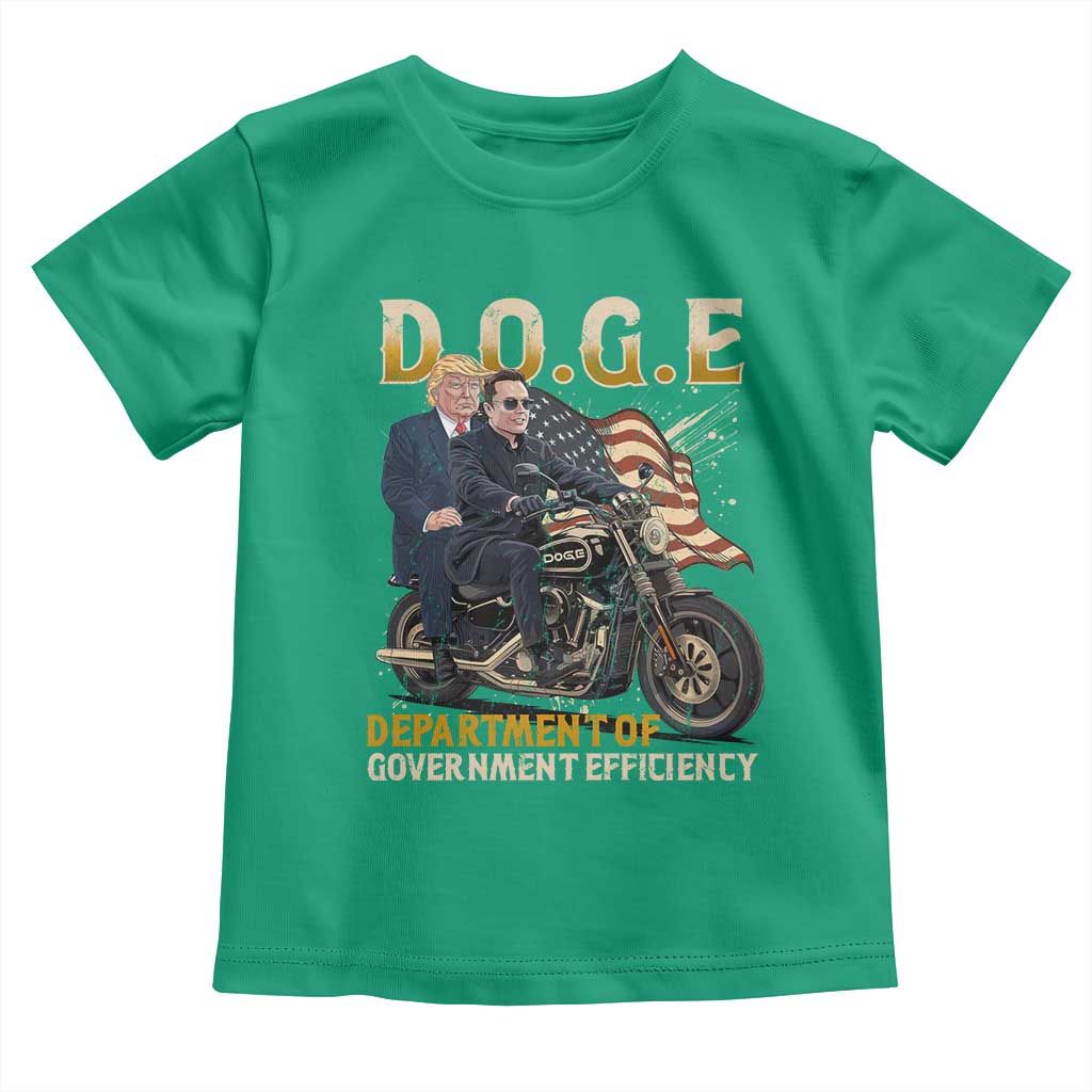 DOGE Department of Government Efficiency Toddler T Shirt Funny Trump Musk Cool Motorbike TS10 Irish Green Print Your Wear