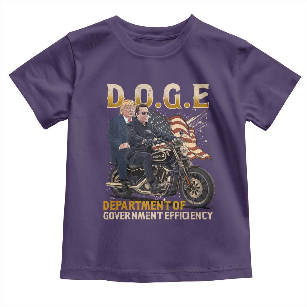 DOGE Department of Government Efficiency Toddler T Shirt Funny Trump Musk Cool Motorbike TS10 Purple Print Your Wear