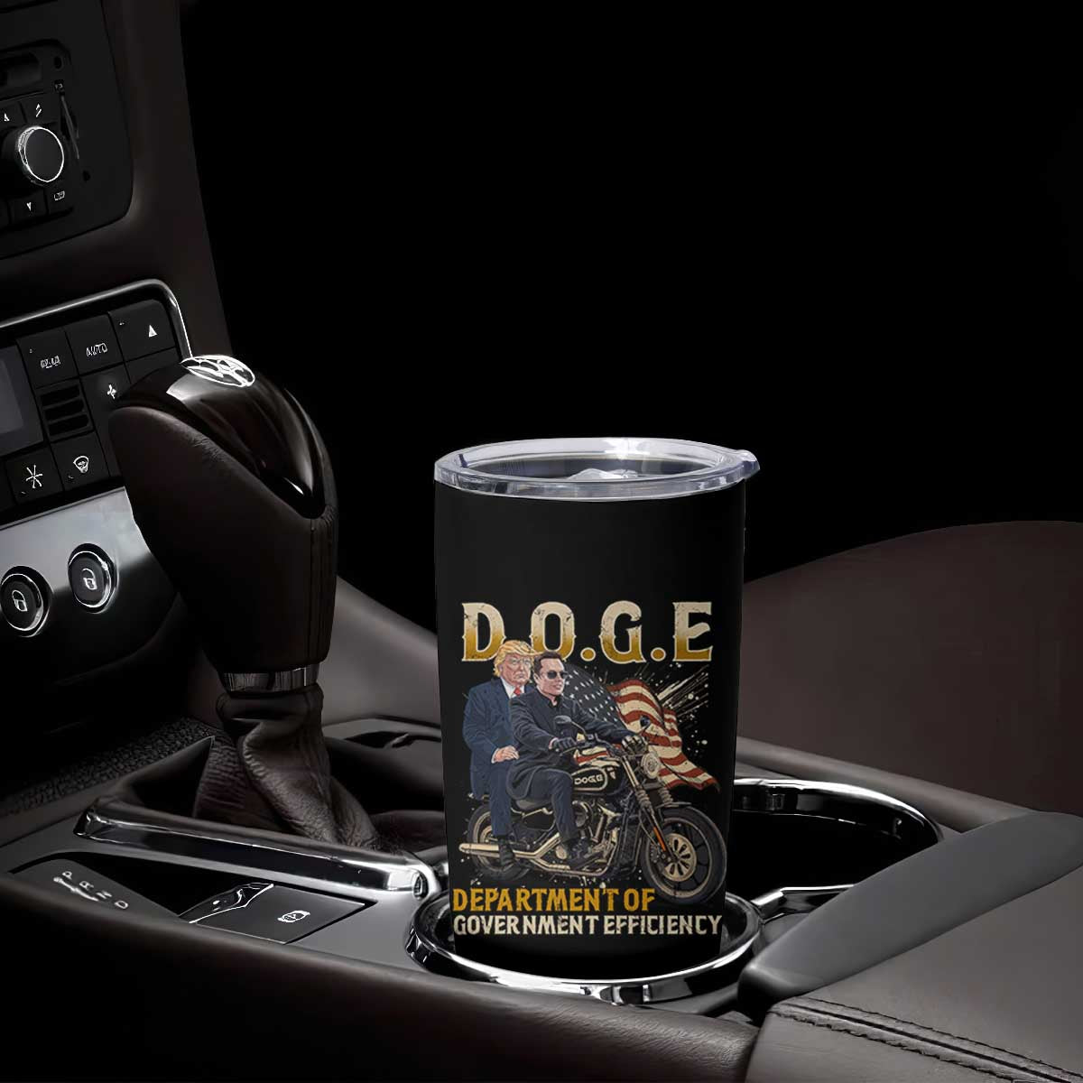 DOGE Department of Government Efficiency Tumbler Cup Funny Trump Musk Cool Motorbike TS10 Print Your Wear